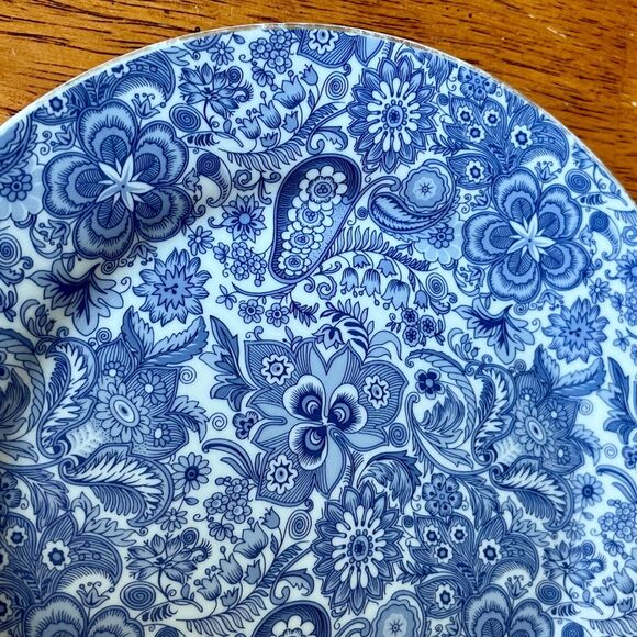 Blue Floral Plate Godinger Antique Reflections 7.5 Inches - Picture 2 of 8